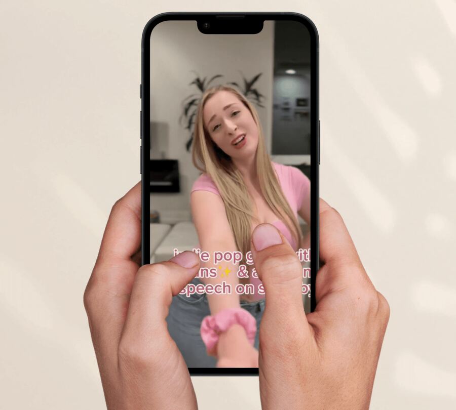 Phone showing creator content produced by Golden Nova